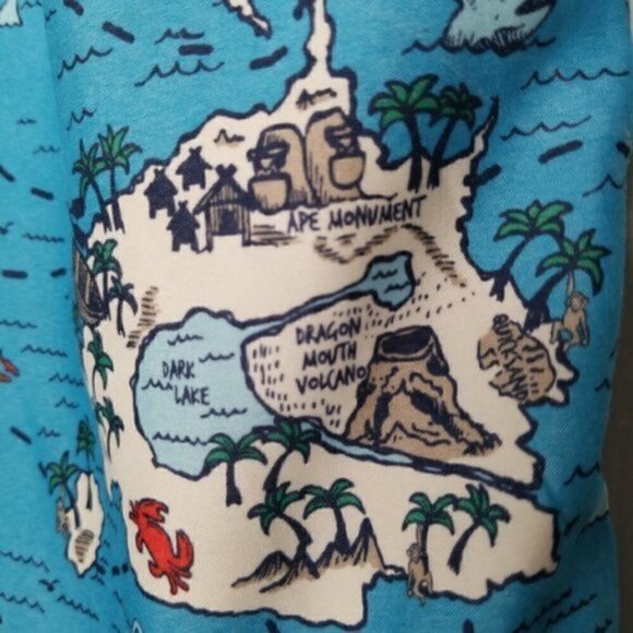 4/$25 Lands' End YTH Blue Map Board Shorts - Picture 6 of 6